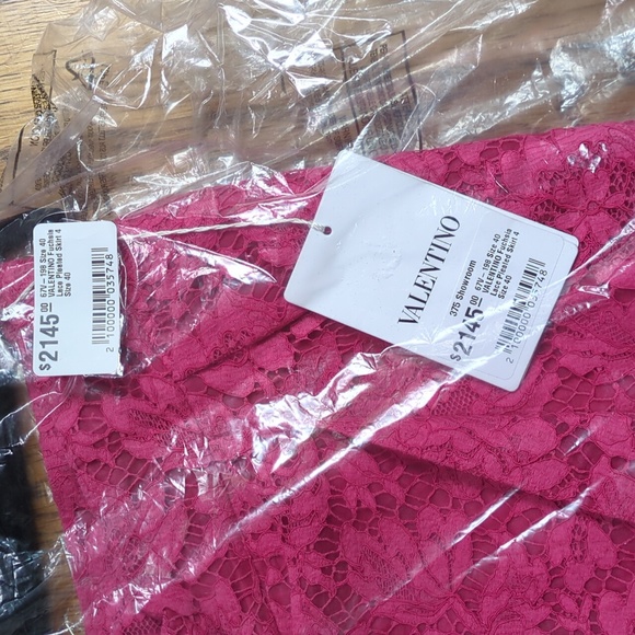 NWT $2145 Valentino Lace Pleated Skirt In Fuchsia Size EU 40, US Women's 4 - Picture 6 of 7